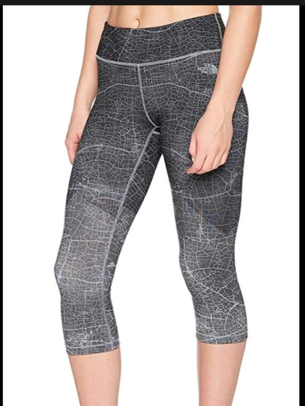 The North Face Motivation Cropped Athletic Leggings gray textured print Size M